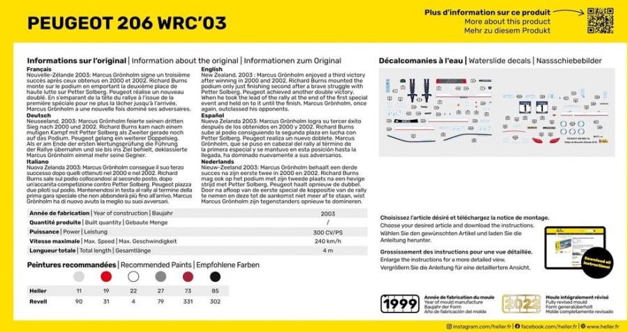 Fahrzeuge Heller | Starterkit Peugeot 206 Wrc'03 (56113)