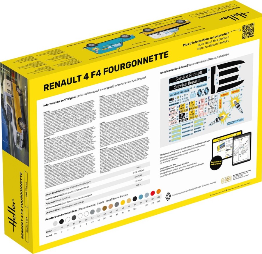 Fahrzeuge Heller | Starterkit Renault 4 Fourgonette F4 (58700)